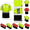 thumbnail image 1 of lcziwo 3 Pack High Visibility Shirts for Men Class 3 Hi Vis Reflective Construction Work Tops Quick Dry Safety Shirts with Pocket, Red, L, 1 of 8