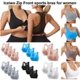 thumbnail image 1 of lcziwo 3 Pcs Women's Sports Bras Front Zipper High Support Padded Bralette Racerback Seamless Athletic Bra Navy L, 1 of 7