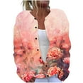 thumbnail image 1 of lcziwo 90% off Clearance Sale Womens Floral Sweater Cardigans Casual Long Sleeve Open Front Outerwear 2025 Spring Button Down Cardigan Sweaters,Orange,S, 1 of 5