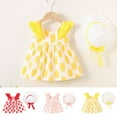 thumbnail image 1 of lcziwo Baby Girls Clothes Newborn Infant Dress 2 Piece Set Polka Dot Sundress with Sunhat Yellow 2 Years, 1 of 8