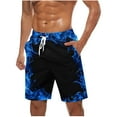 thumbnail image 1 of lcziwo Big and Tall Swim Shorts for Men Big and Tall Hawaiian Shorts Quick Dry Stretchy Beach Shorts Elastic Waist Drawstring Shorts with Side Pockets 2025 Blue,XL, 1 of 5