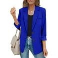 thumbnail image 1 of lcziwo Blazer Women Business Casual,Womens Bussiness Casual Blazers Open Front Long Sleeve Work Office Blazer Jacket Button Lapel Blazer Navy,XL, 1 of 8