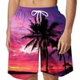 thumbnail image 1 of lcziwo Board Shorts for Men Swim Big and Tall Stretchy Shorts Hawaiian Vacation Beach Shorts Tropical Surf Lounge Shorts Elastic Waist Drawstring Shorts Pink,M, 1 of 4