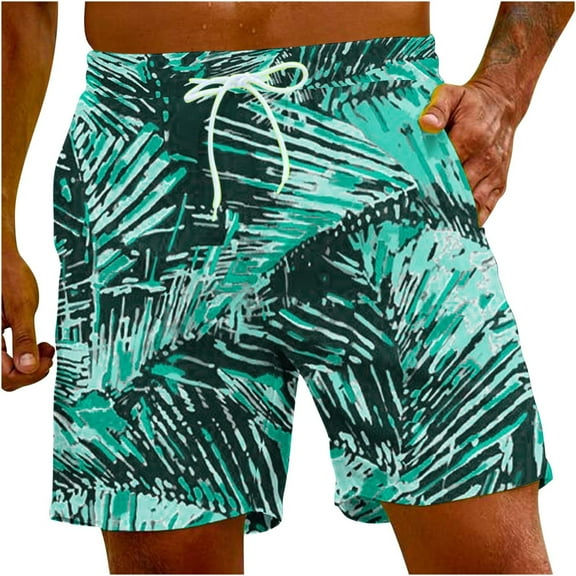 lcziwo Board Shorts for Men Swim Quick Dry Hawaiian Floral Print Beach Shorts Casual 2025 Shorts Drawstring Elastic Waist Shorts with Pockets Tropical Shorts Mint Green,XXXXL