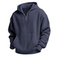 thumbnail image 1 of lcziwo Boys Half Zip Sweatshirt Casual Waffle Knit Hoodies with Pockets Solid Color Long Sleeve Trendy Winter Pullover 2026 Navy,11 Years, 1 of 7