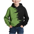 thumbnail image 1 of lcziwo Boys Printed Sweatshirts Trendy Long Sleeve Hooded Sweatshirt with Pockets Basic Casual Athletic Winter Pullover 2026 Green,11 Years, 1 of 8