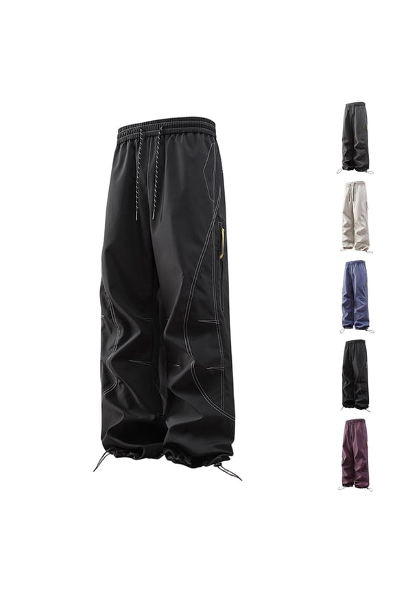 Cargo Pants for Men with Pockets Construction Fishing Hiking Pants Holiday Casual Classic Fit Sweatpants Black XL