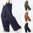 thumbnail image 1 of lcziwo Cotton Pants For Men with Pockets Big And Tall Cozy Solid Color Formal Pants loose Lightweight Zipper Fly pant Coffee XL, 1 of 6