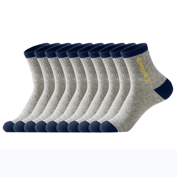 lcziwo Cotton Socks Pack Men Crew 10 Pairs Sport Gym Athletic Running Sock Bulk Breathable Moisture Wicking US Size 37-45
