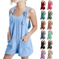 thumbnail image 1 of lcziwo Cute Clothes for Teen Girls Summer Rompers Dressy Romper Shorts Junior Beach Vacation Essentials Outfits 2025 Purple 11 Years Sales of The Day Lightning, 1 of 5