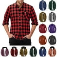 thumbnail image 1 of lcziwo Mens Plaid Flannel Shirts Long Sleeve Button Down Buffalo Shirt Casual Regular Fit Lapel Shirt Jacket with Pockets 2025 Fashion Clothes, 1 of 3