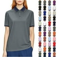 thumbnail image 1 of lcziwo Polos Shirts for Men and Women Button Down Dressy Casual Lapel Short Sleeve Work Tops Plus Size Loose Fit Comfy Quick Dry Golf Tee Shirts Red M, 1 of 9