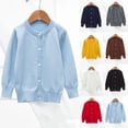 thumbnail image 1 of lcziwo Girls Cardigan Sweater School Uniforms Toddler Long Sleeve Button Knit Solid Sweaters Tops Fall Clothes, Red, 4-5 Years, 1 of 4