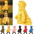 thumbnail image 1 of lcziwo Girls Cute 3D Dinosaur Hooded Puffer Jacket Outdoor Waterproof Padded Outerwear Warm Winter Down Coat, 1 of 10