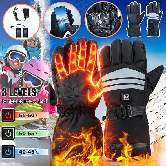 lcziwo Heated Glove for Men Women Riding Ski Snowboarding Hiking Cycling Hunting Thin Gloves (Battery Not Included)