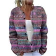 thumbnail image 1 of lcziwo Holiday Sales Sweater Cardigan Women Open Front Spring Sweaters Long Sleeve Button Knit Outwear Coat Floral Print Jackets,Multicolor,M, 1 of 5