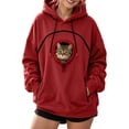 thumbnail image 1 of lcziwo Hoodie with Dog Pouch Pet Pocket Sweatshirt for Women Hoodies Oversized Cat Carrier Hooded Sweatshirt Tops 2026 Red,L, 1 of 9