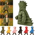 thumbnail image 1 of lcziwo Kids Girl Winter Hooded Puffer Jackets Cute Dinosaur Zip Front Quilted Coat Outerwear with Pockets, 1 of 10
