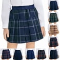thumbnail image 1 of lcziwo Kids Pleated Ruffle Mini Skirts Club Y2k A-line Skater Skirt Casual School Uniform for Girls Navy, 1 of 7