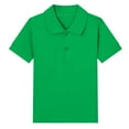 thumbnail image 1 of lcziwo Kids Polo Shirts Boys Solid Color Quick Dry Short Sleeve Uniform School Shirt Summer Comfy Athletic Tennis Golf Polos Green,13 Years, 1 of 4
