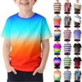 thumbnail image 1 of lcziwo Kids Short Sleeve T-Shirt Summer Tops Fashion Gradient Color Graphic Tees Cotton Round Neck Tshirts for Boys Girls Orange Ofertas Del Dia de Hoy Relampago, 1 of 5