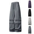 thumbnail image 1 of lcziwo Man Summer Cargo Pants with Multi Pockets Travel Casual Trousers Work Solid Color EDC Pants Outdoor Apparel Gray S, 1 of 8
