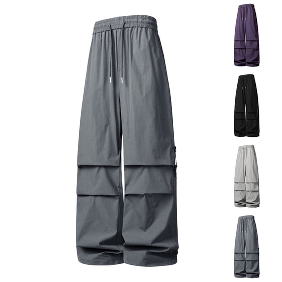 lcziwo Man's Summer Cargo Pants Work Sweatpants Multiple Pockets Hiking Holiday Relaxed Fit Outdoor Apparel Dark Gray XXL
