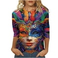 lcziwo Mardi Gras Tops for Women Plus Size 2025 Carnival Themed Tops 3/