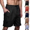 thumbnail image 1 of lcziwo Men Shorts Multi Pockets Solid Color Twill Relaxed Fit Knee Length Cargo Shorts Camping Travel Zipper Fly Beach Shorts Army Green XXL, 1 of 8