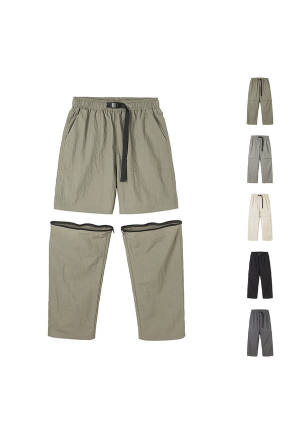 Men Tactical Pants Quick Dry Stretchy EDC Casual Work Pants Summer Classic Fit Pants with Multi Pockets Army Green L