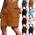 thumbnail image 1 of lcziwo Men's Cargo Shorts Twill Casual Outdoor Drawstring Beach Shorts with Multi Pockets Solid Color Camping Travel Work Shorts Navy L, 1 of 7