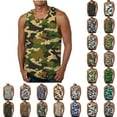 thumbnail image 1 of lcziwo Men's Cotton Workout Tank Tops Muscle Fit Gym Bodybuilding Training Sleeveless T Shirts Fashion Camo Beach Outfits White S, 1 of 5