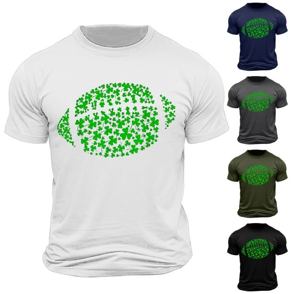 lcziwo Men's Lucky St. Patrick's Day Shirt Casual Shirt Sleeve Crew Neck Tops 2025 Summer Graphic Tees Holiday Party Going Put Blouses 90% off Clearance Sale,White,M