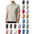thumbnail image 1 of QIUOMBBP Men's Polos Shirts Short Sleeve Athletic Gym Summer Holiday T-Shirt Big and Tall Loose Collared Polos Shirt Going Out Outfit Dark Blue XXXL, 1 of 7