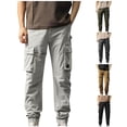 thumbnail image 1 of lcziwo Men's Cargo Pants Work Pants Cotton Casual Holiday Golf Summer Classic Pants with Pockets Khaki XL, 1 of 6
