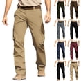 thumbnail image 1 of lcziwo Mens Athletic Pants Multiple Pockets Big and Tall EDC Camping Drawstring Trousers Hiking Summer Wide Leg Cargo Pants Black XXXXXL, 1 of 10