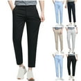 thumbnail image 1 of lcziwo Mens Big and Tall Pants with Pockets Cotton Comfortable Straight Leg Suit Pants Solid Color Casual Flat Front Pants Khaki XXL, 1 of 6