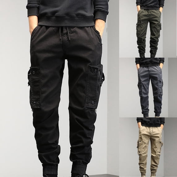lcziwo Mens Cargo Pants Relaxed Fit with Multi Pockets EDC Casual Construction Pants Cotton Fishing Classic Work Pants Gray XXL