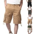 thumbnail image 1 of lcziwo Mens Cargo Shorts Multi Pockets Cotton Big and Tallr Classic Fit Summer Beach Shorts Camping Fishing Zipper Fly Hiking Shorts Beige XXXXL, 1 of 7