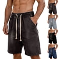 thumbnail image 1 of lcziwo Mens Chino Shorts Solid Color Comfortable Loose Denim Shorts Relaxed Fit Casual Cozy Short With Pockets Dark Gray XXL, 1 of 9