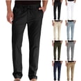 thumbnail image 1 of lcziwo Mens Cotton Trousers Straight Leg Flat Front Dress Pants Solid Color Casual Lightweight Slacks with Pockets Gray XXXL, 1 of 8