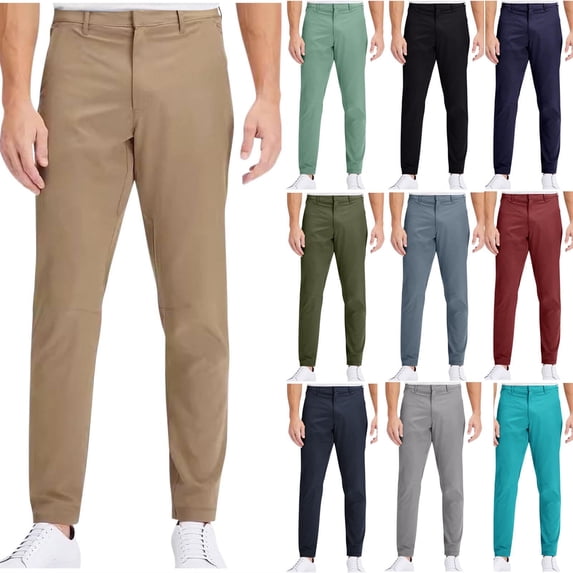 lcziwo Mens Dress Pants with Pockets Big and Tall Lightweight Pants Solid Color Office Comfortable Flat Front Trousers Dark Gray XXXL