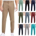 thumbnail image 1 of lcziwo Mens Dress Pants with Pockets Big and Tall Lightweight Pants Solid Color Office Comfortable Flat Front Trousers Green XL, 1 of 7