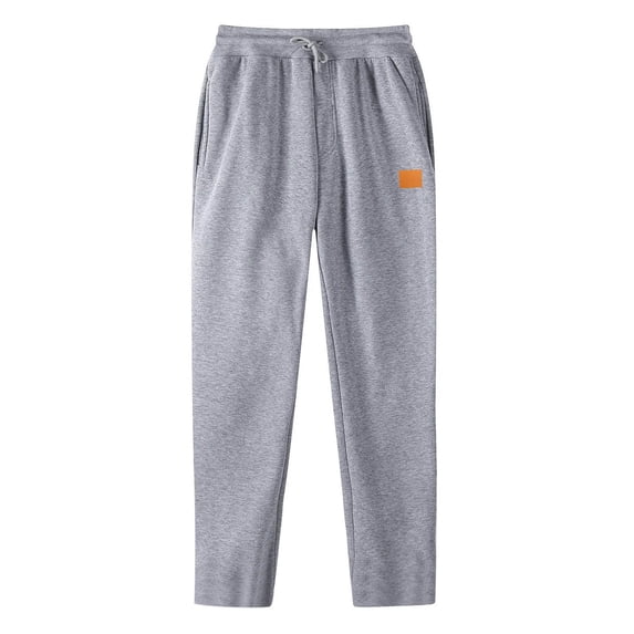 lcziwo Mens Gray Sweatpants with Pockets Drawstring Waist Baggy Joggers Athletic Pants Fleece Open Bottom Straight Leg Sweat Pant Gray,M