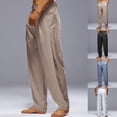 thumbnail image 1 of lcziwo Mens Modern Fit Pants linen Big and Tall Elastic Waist Slacks Solid Color Casual Soft Flat Front Formal Pants with Pockets Black XXXL, 1 of 8