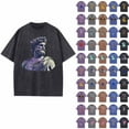 thumbnail image 1 of lcziwo Mens Vintage Wash Cotton Oversized T-Shirts Funny Graphic Tees Streetwear Short Sleeve Crewneck Tops Hippie Clothes, Purple, S, 1 of 3
