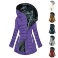 thumbnail image 1 of lcziwo Prime Big Deal Days Puffer Jacket Womens Lightweight Winter Warm Coats Zip Up Fleece Lined Sherpa Parkas Thermal Thicken Long Sleeve Windproof Outerwear 2024,Navy,M, 1 of 5