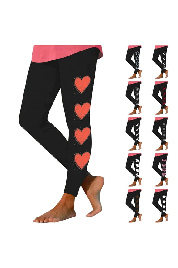 Stars Print Workout Leggings for Women High Waisted Stretchy Bootcut Yoga Pants Casual Compression Tummy Control Athletic Tights Black XXL
