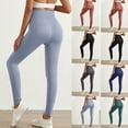 thumbnail image 1 of lcziwo Prime Sales Clearance, High Waisted Leggings for Women Compression Workout Athletic Yoga Pants Solid Color Casual Tummy Control Butt Lifting Tight Leggings Light Blue S, 1 of 5