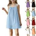 thumbnail image 1 of lcziwo Romper for Girls Casual Summer Lightweight Linen Adjustable Spaghetti Straps Short Jumpsuit Fashion Pleated Front Onesies Shorts Wine 10 Years Sale of The Day Prime Today, 1 of 9